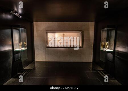 Salvador Dali`s tomb in Dali museum in Figueres, Spain Stock Photo